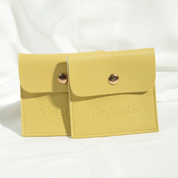 Jewelry Packaging Bag Pu Leather Flap Snap Pocket Embossing Style