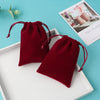 Jewelry Packaging Storage Bag Wine Red Drawstring Fluff Cloth Printing