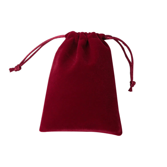 Jewelry Packaging Storage Bag Wine Red Drawstring Fluff Cloth Printing