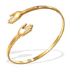 Jewelry Palmshaped 316L Stainless Steel Bracelet Electroplating Simple Geometric Style