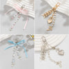 Jewelry Peach Heart Alloy Acrylic Imitation Pearls Chalcedony Webbing Handmade Pendant