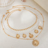 Jewelry Pearl Beaded Copper Alloy U Shaped Pendant Clavicle Chain Electroplated For Women Vacation Style