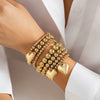 Jewelry Pearl Beaded Heart Shape Hollow Minimalist Electroplated Women's Bracelet