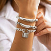Jewelry Pearl Beaded Heart Shape Hollow Minimalist Electroplated Women's Bracelet
