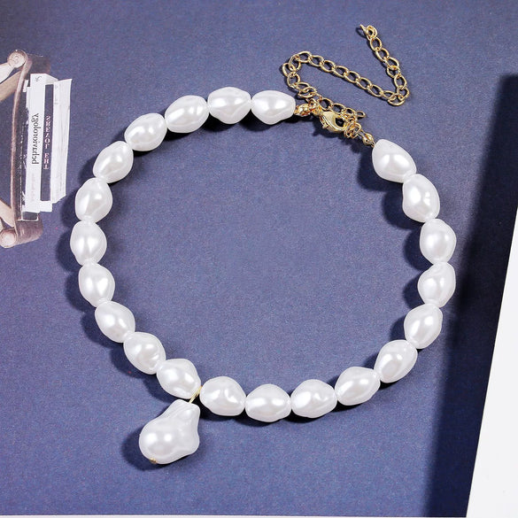 Jewelry Pearl Box Chain Necklace For Women Fashion Natural Pearl Style