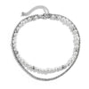 Jewelry Pearl Chain Necklace Geometric Stitching Trendy Double Layer Clavicle Chain For Men