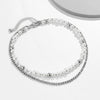 Jewelry Pearl Chain Necklace Geometric Stitching Trendy Double Layer Clavicle Chain For Men