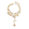 Jewelry Pearl Conch Shell Geometric Alloy Clavicle Chain Electroplated