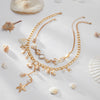 Jewelry Pearl Conch Shell Geometric Alloy Clavicle Chain Electroplated