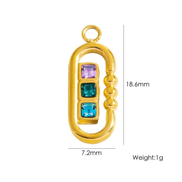 Jewelry Pendant Accessories Stainless Steel Geometric Paper Clip Shape Vacuum Furnace Plating