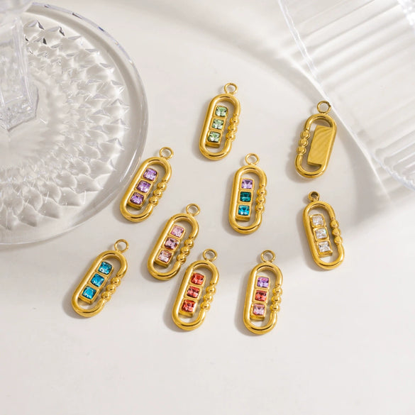 Jewelry Pendant Accessories Stainless Steel Geometric Paper Clip Shape Vacuum Furnace Plating