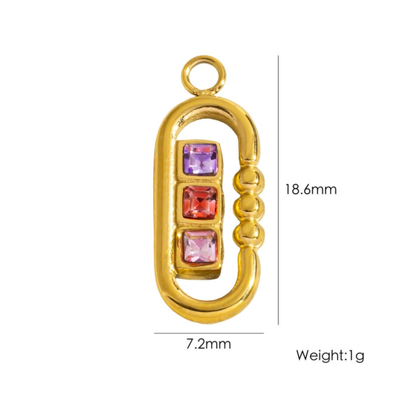 Jewelry Pendant Accessories Stainless Steel Geometric Paper Clip Shape Vacuum Furnace Plating