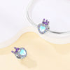 Jewelry Pendant Beads Fairy Tale Town Series Dream Castle Unicorn Silver Plated Dripping Oil Design