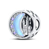 Jewelry Pendant Beads Fairy Tale Town Series Dream Castle Unicorn Silver Plated Dripping Oil Design