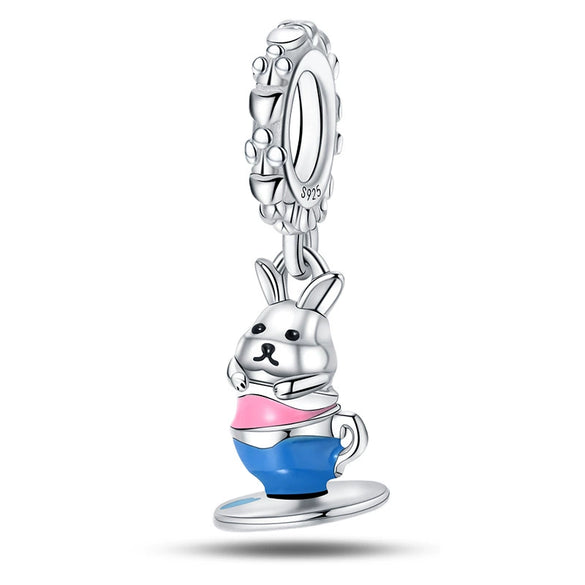 Jewelry Pendant Beads Fairy Tale Town Series Dream Castle Unicorn Silver Plated Dripping Oil Design