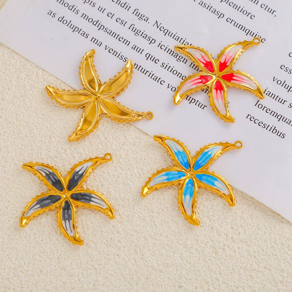 Jewelry Pendant Bracelet Necklace Earrings Starfish Titanium Steel Stainless Steel Dripping Oil