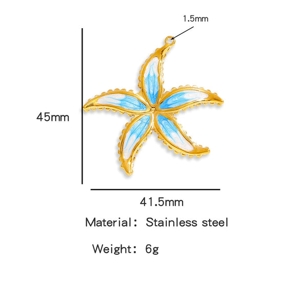 Jewelry Pendant Bracelet Necklace Earrings Starfish Titanium Steel Stainless Steel Dripping Oil