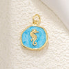 Jewelry Pendant Copper Dripping Oil Irregular Marine Fish Seahorse Conch Starfish