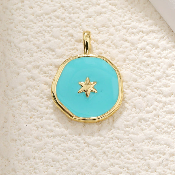Jewelry Pendant Copper Dripping Oil Irregular Marine Fish Seahorse Conch Starfish