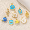 Jewelry Pendant Copper Dripping Oil Irregular Marine Fish Seahorse Conch Starfish