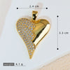 Jewelry Pendant Copper Heart Shape 18K Gold Plated Micro Inlaid Zircon Handmade