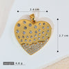 Jewelry Pendant Copper Heart Shape 18K Gold Plated Micro Inlaid Zircon Handmade