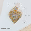 Jewelry Pendant Copper Heart Shape 18K Gold Plated Micro Inlaid Zircon Handmade