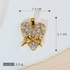 Jewelry Pendant Copper Heart Shape 18K Gold Plated Micro Inlaid Zircon Handmade