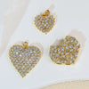 Jewelry Pendant Copper Heart Shape 18K Gold Plated Micro Inlaid Zircon Handmade