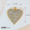 Jewelry Pendant Copper Heart Shape 18K Gold Plated Micro Inlaid Zircon Handmade