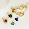 Jewelry Pendant Copper Heart Shaped Electroplated Colored Zirconium Love Design
