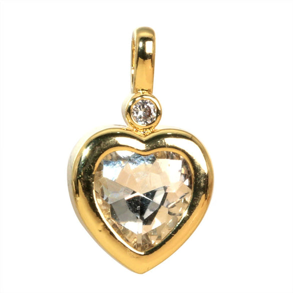 Jewelry Pendant Copper Heart Shaped Electroplated Colored Zirconium Love Design