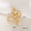 Jewelry Pendant Copper Heartshaped Plated Real Gold Sweet Style