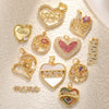 Jewelry Pendant Copper Heartshaped Plated Real Gold Sweet Style