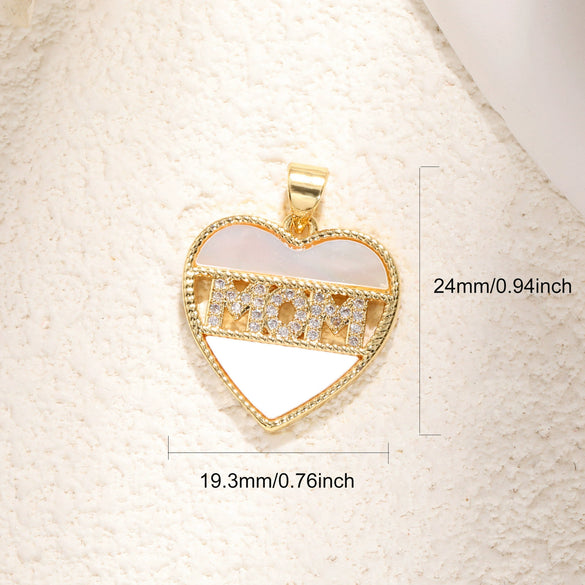 Jewelry Pendant Copper Heartshaped Plated Real Gold Sweet Style