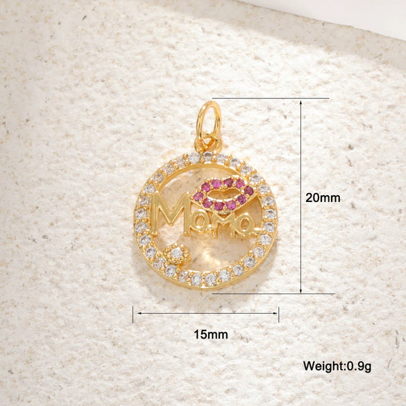 Jewelry Pendant Copper Heartshaped Plated Real Gold Sweet Style
