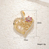 Jewelry Pendant Copper Heartshaped Plated Real Gold Sweet Style