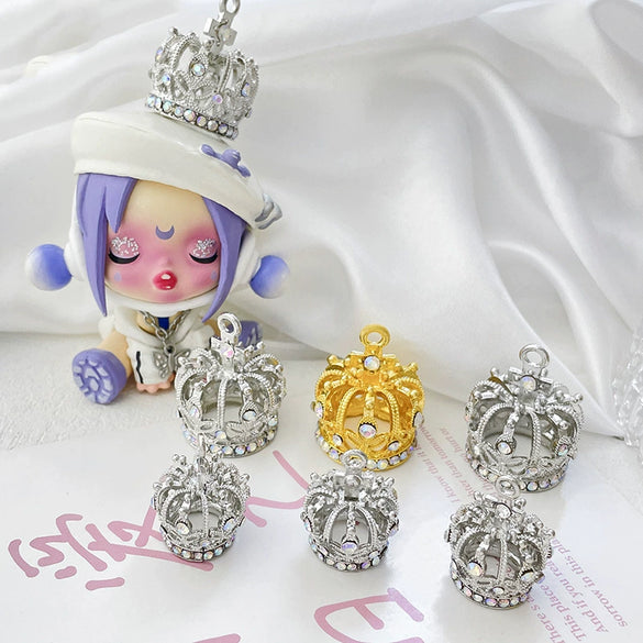 Jewelry Pendant Copper Inlaid Zirconium Three Dimensional Crown Line Pattern Electroplated Handmade