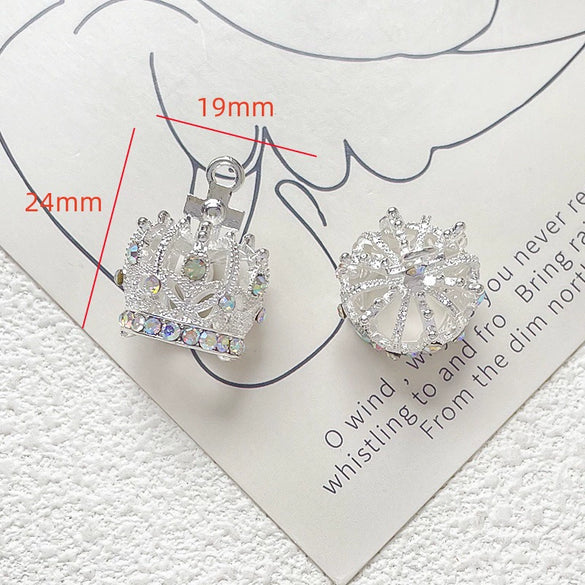 Jewelry Pendant Copper Inlaid Zirconium Three Dimensional Crown Line Pattern Electroplated Handmade