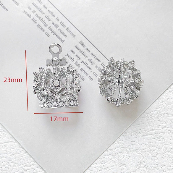 Jewelry Pendant Copper Inlaid Zirconium Three Dimensional Crown Line Pattern Electroplated Handmade