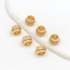 Jewelry Pendant Copper 18K Real Gold Microinlaid White Zircon Gear Fortune Bead Electroplating Versatile Minimalist