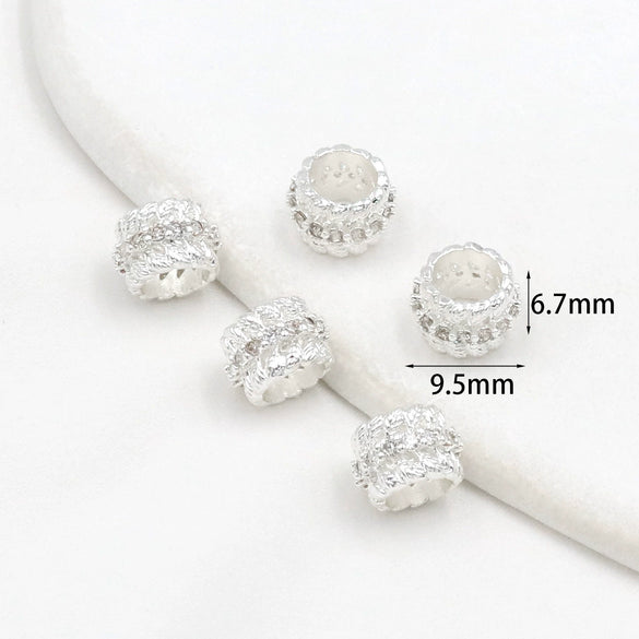 Jewelry Pendant Copper 18K Real Gold Microinlaid White Zircon Gear Fortune Bead Electroplating Versatile Minimalist