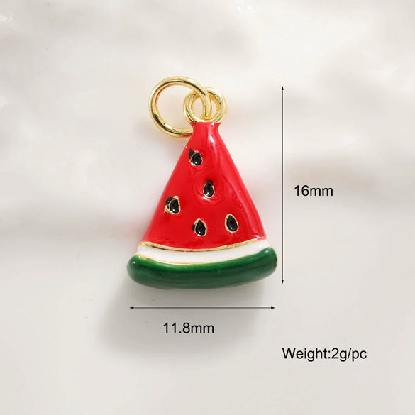 Jewelry Pendant Copper Sweet Fruit Style With Oil Dripping Design And Apple Pattern