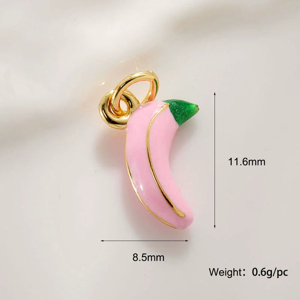 Jewelry Pendant Copper Sweet Fruit Style With Oil Dripping Design And Apple Pattern