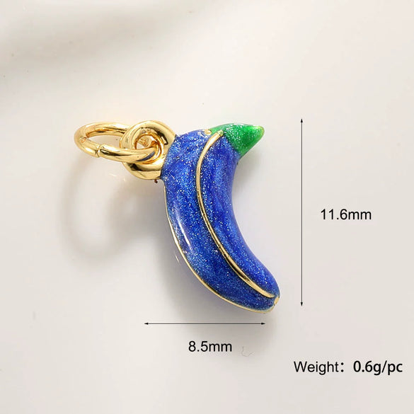 Jewelry Pendant Copper Sweet Fruit Style With Oil Dripping Design And Apple Pattern