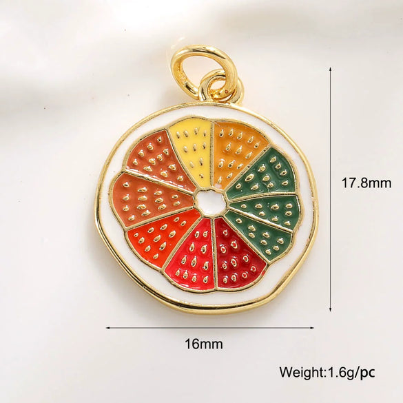 Jewelry Pendant Copper Sweet Fruit Style With Oil Dripping Design And Apple Pattern