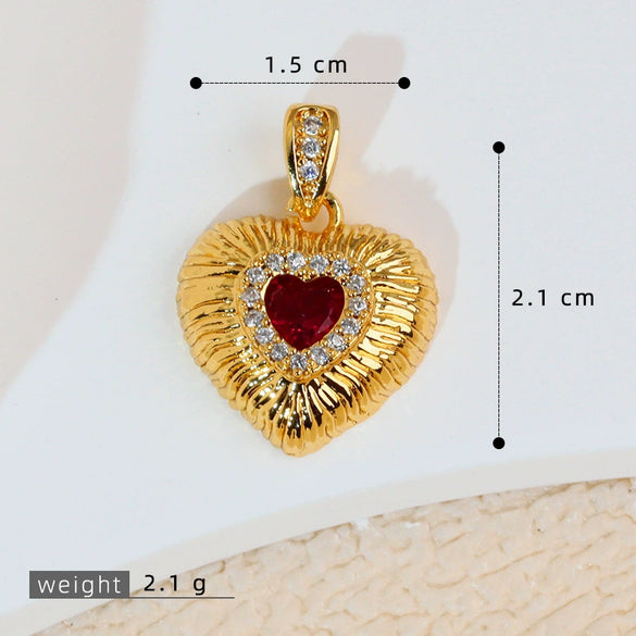 Jewelry Pendant Earrings Bracelet Necklace Accessories Retro Heart Shape Copper Electroplated