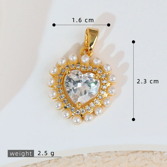 Jewelry Pendant Earrings Bracelet Necklace Accessories Retro Heart Shape Copper Electroplated