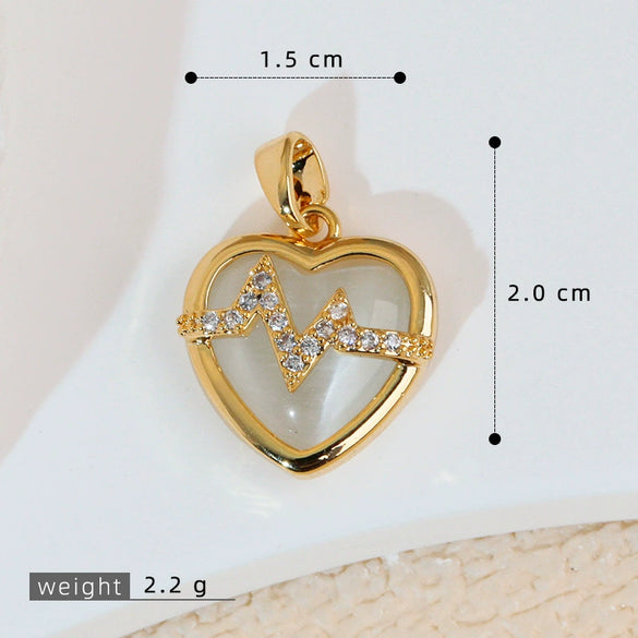 Jewelry Pendant Earrings Bracelet Necklace Accessories Retro Heart Shape Copper Electroplated