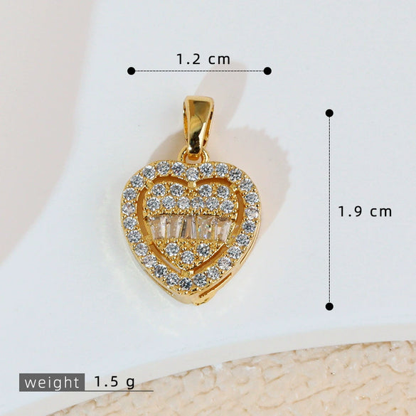 Jewelry Pendant Earrings Bracelet Necklace Accessories Retro Heart Shape Copper Electroplated